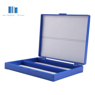 寶藍色塑料矩形保持 100 微幻幻燈片幻燈片顯微鏡盒