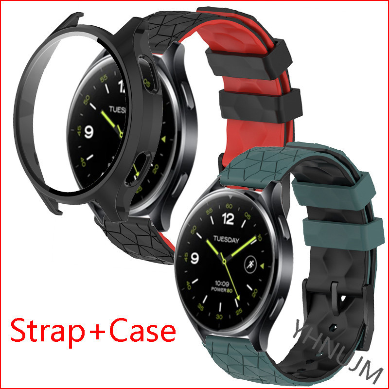 XIAOMI 適用於小米手錶 2 外殼屏幕保護膜的矽膠腕帶智能手錶更換錶帶腕帶