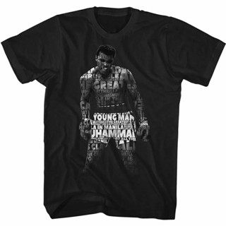 字母圖案 Muhammad Ali Boxer T 恤男式 T 恤棉