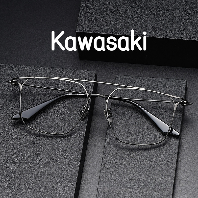 【TOTU眼鏡】Kawasaki刀鋒戰士 純鈦眼鏡框 金屬框眼鏡 81000 可配近視眼鏡 雙梁方形眼鏡 細框眼鏡 川崎