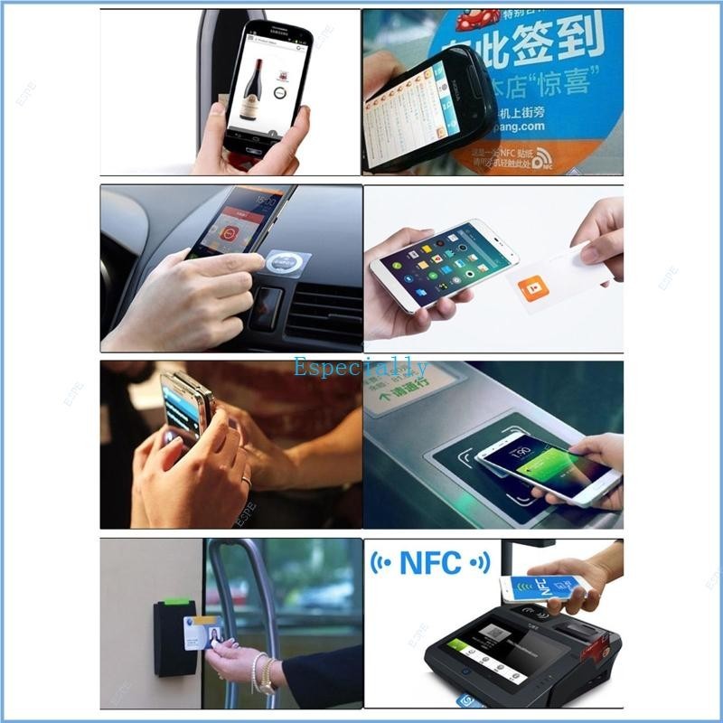 Esp 6 件裝 NFC 標籤貼紙 Ntag215 防金屬 RFID 不干膠標籤貼紙通用標籤 Ntag215 標籤金屬