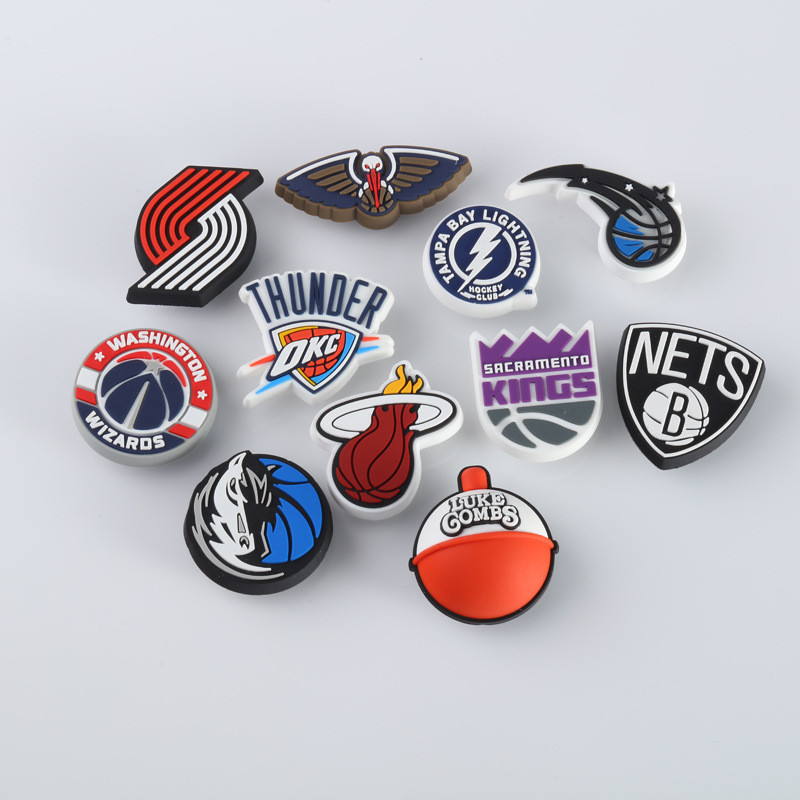 1 件裝 NBA/籃球 PVC 鈕扣 DIY 鞋配件男孩 Ins 鞋飾 NBA