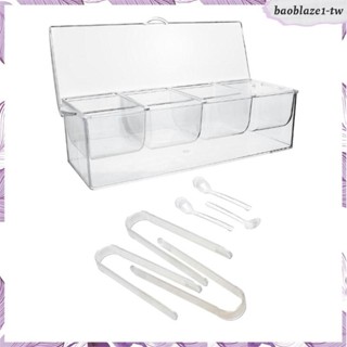 [BaoblazebcTW] 帶蓋冷藏調味品服務器冰盤多功能服務容器