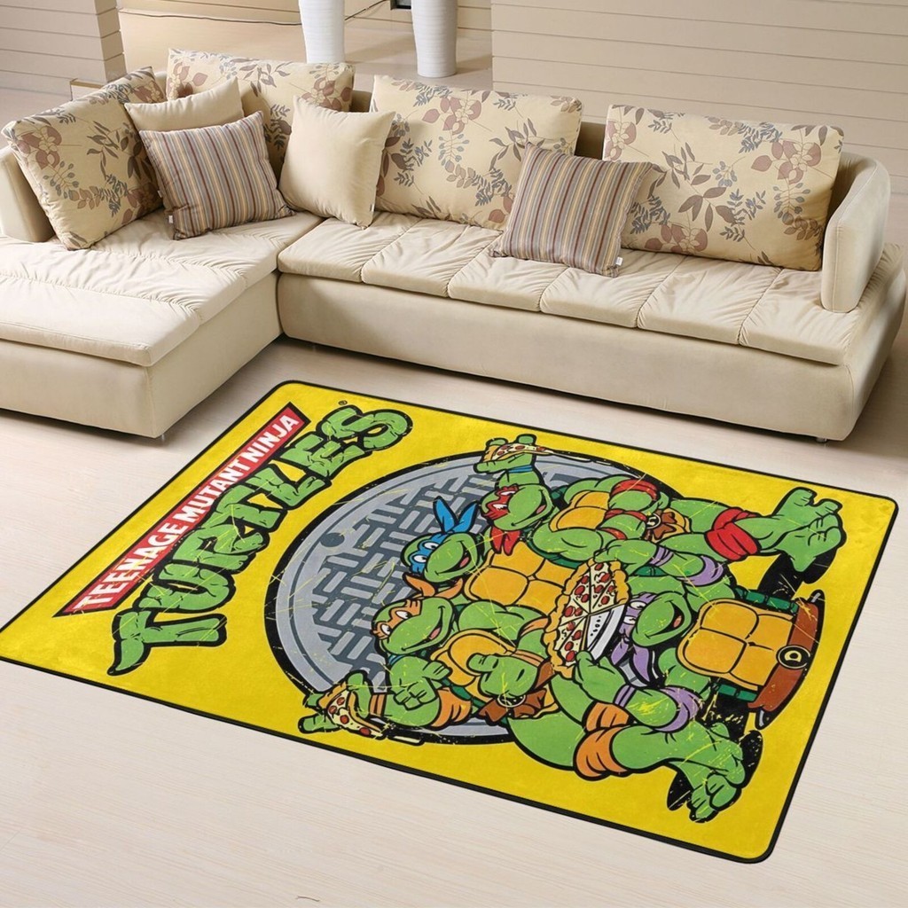 忍者神龜地毯 160*120cm 室內客廳墊防滑家居裝飾地板地毯時尚耐用柔軟