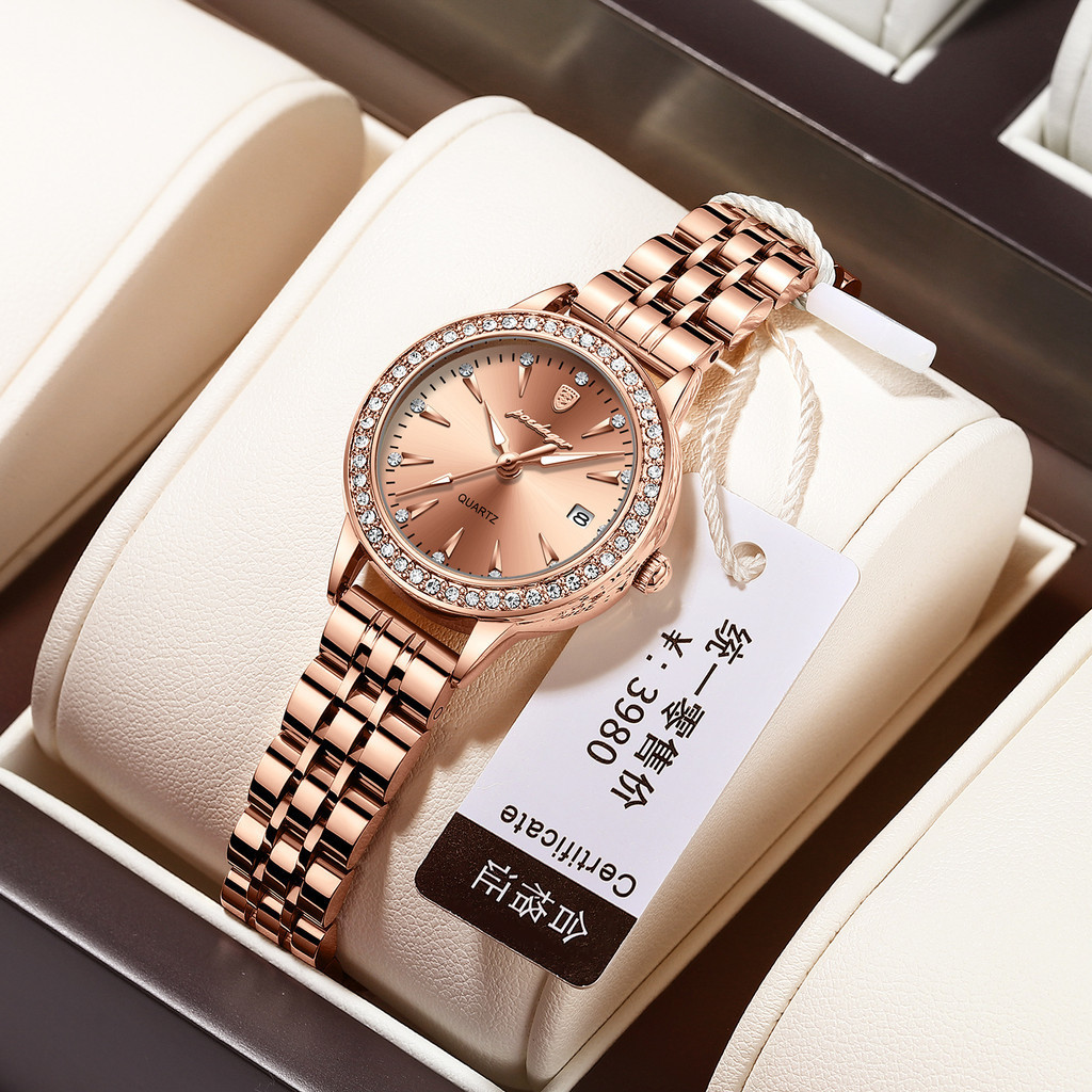 瑞士品牌防水夜光手錶女款超薄女士石英錶 8A30