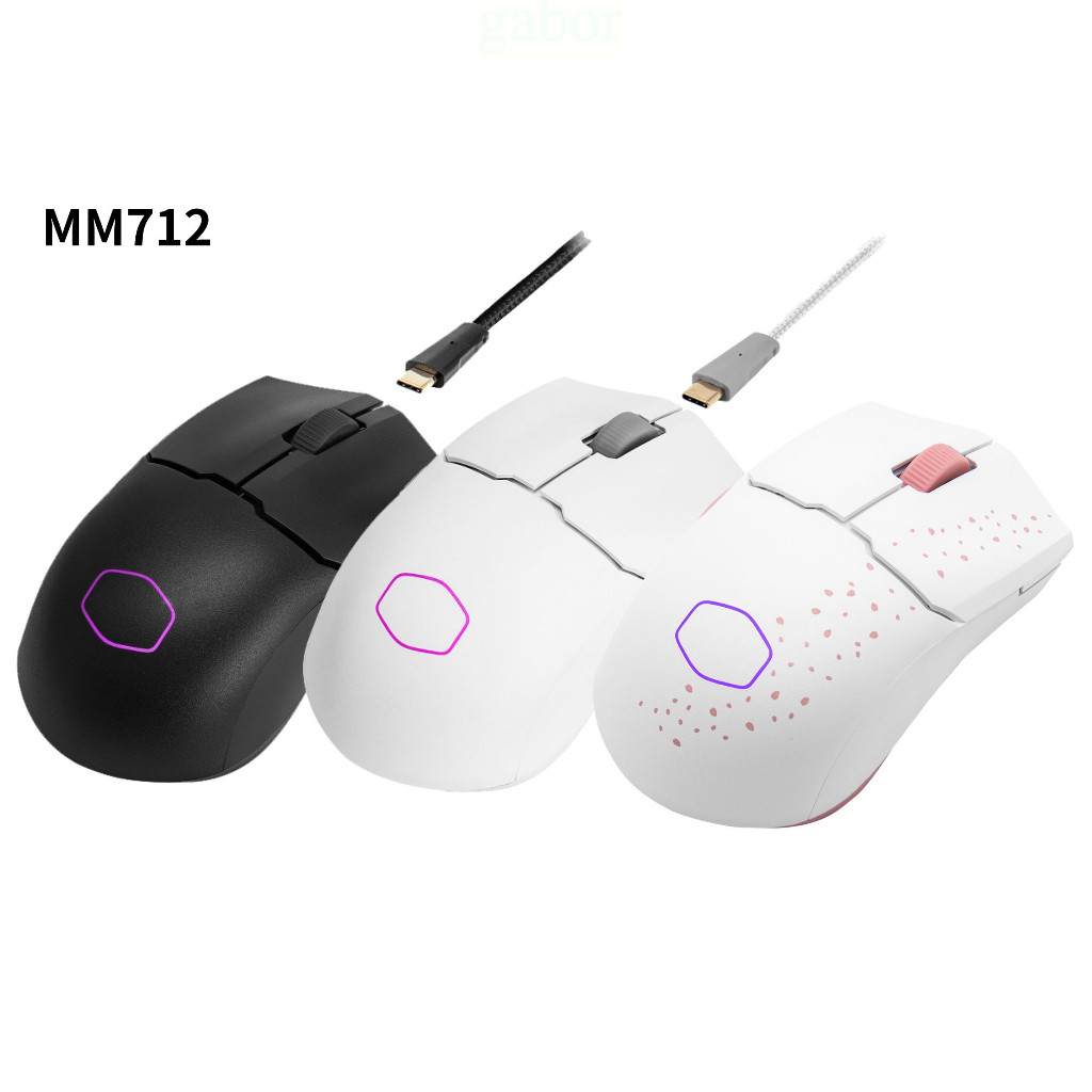 米特3C數位–Cooler Master 酷碼 MM712 輕量三模無線RGB電競滑鼠/白/黑