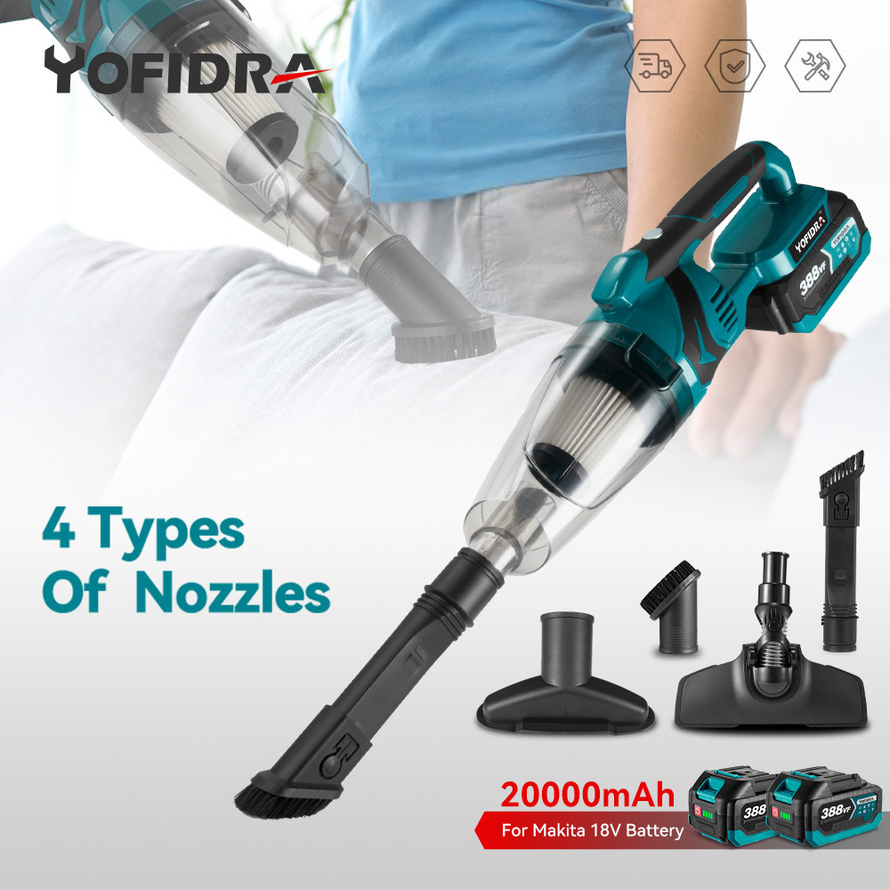 Yofidra 無繩電動吸塵器便攜式可充電清潔工具適用於家用汽車寵物毛髮適用於牧田 18V 電池
