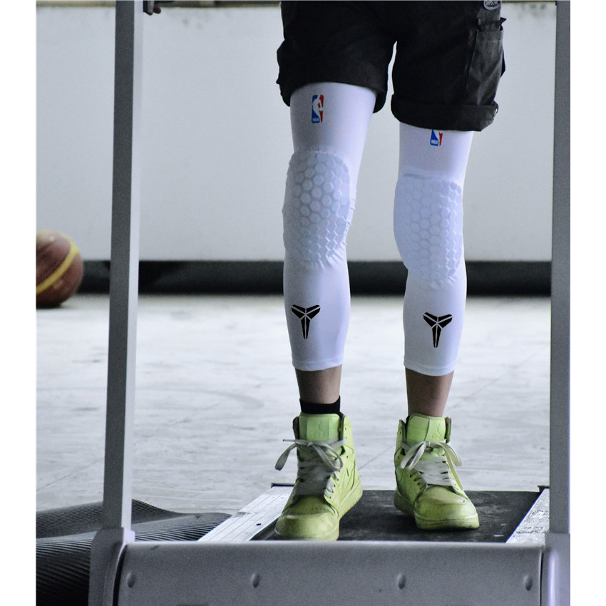 運動健身護具 護套 護帶  nba籃球護膝蜂窩防撞專業長款男訓練運動護膝蓋學生服備兒童護具