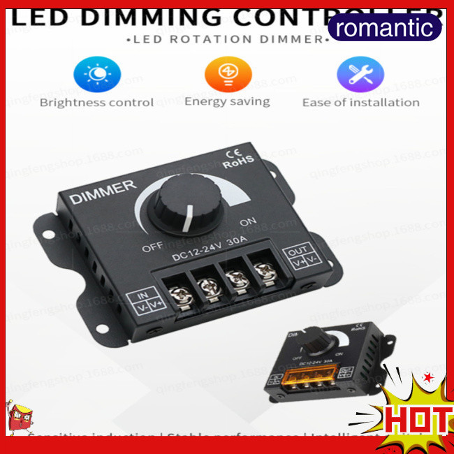 Rom 12v 24v 30a Led 調光控制器 Pwm 調光控制,用於單色 Led 燈條