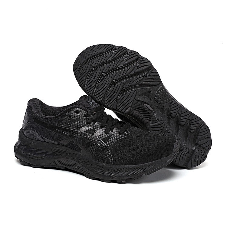 ASICS 亞瑟士專業跑步鞋 GEL-NIMBUS 23代緩震透氣跑鞋 全黑 男女運動鞋 36-45