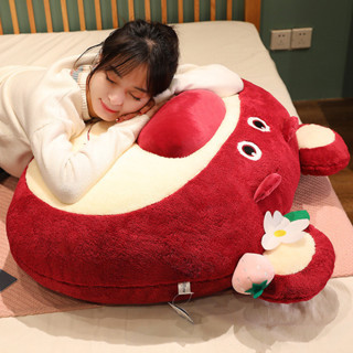 QTUK 草莓熊抱枕正版大號床頭靠枕可愛家居靠墊毛絨玩具兒童玩具總動員