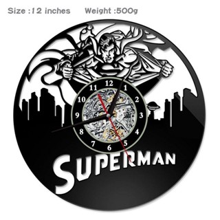 超人superman 創意動漫掛鐘表 裝飾客廳背景掛畫 來圖做