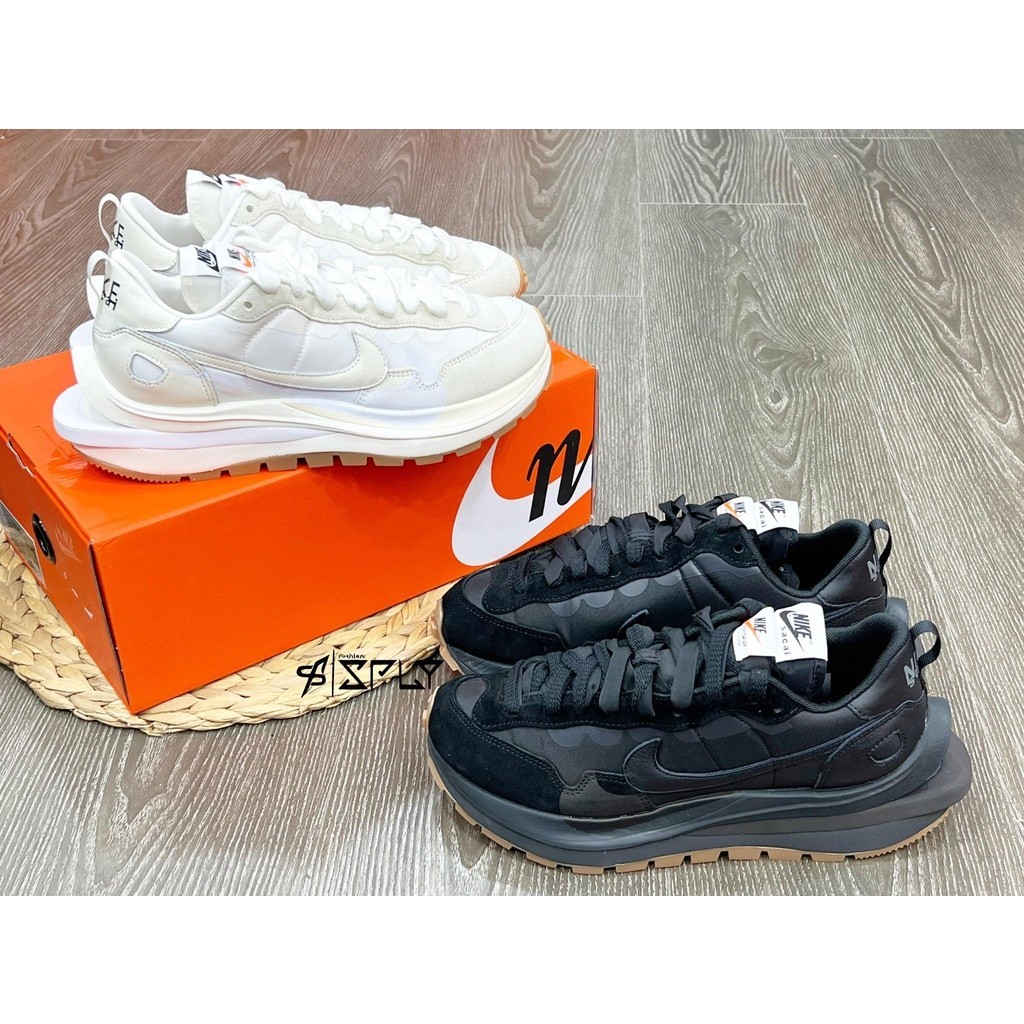 實拍特價 Sacai x Nike Vaporwaffle 奶油白 / 黑生膠 DD1875-100