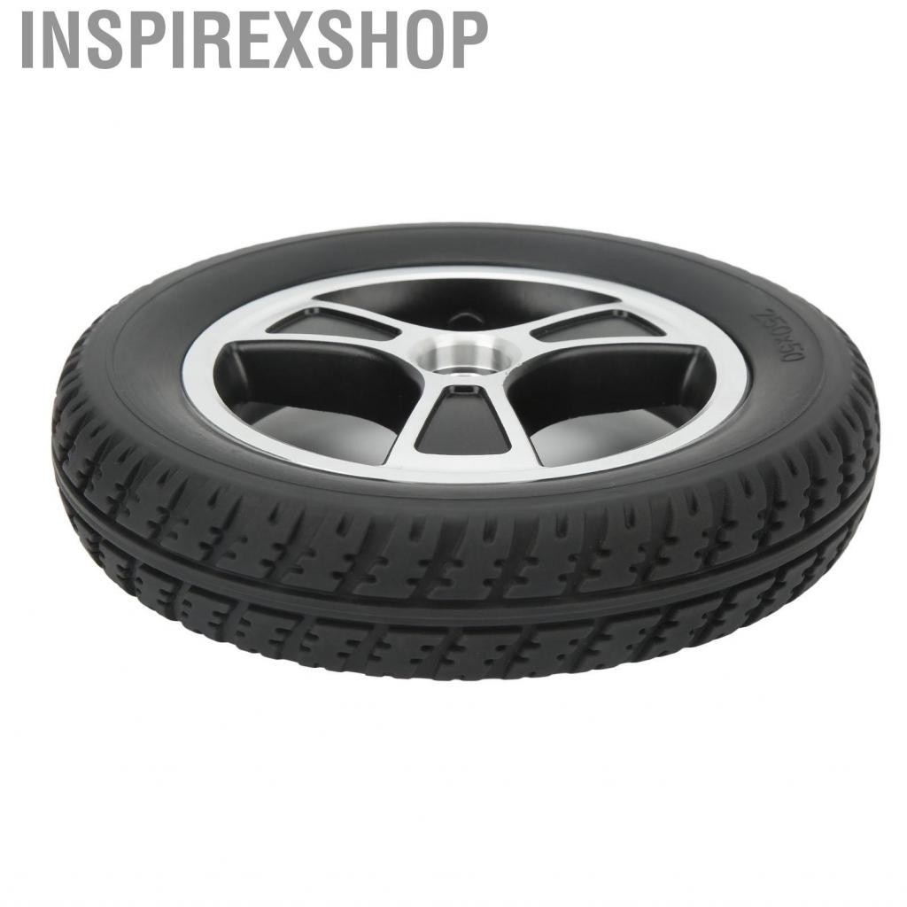 Inspirexshop 電動輪椅後輪 10 吋聚氨酯輪胎輪圈