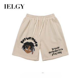 Ielgy 【M-6XL】美式嘻哈卡通印花運動短褲男夏季街頭寬鬆休閒短褲