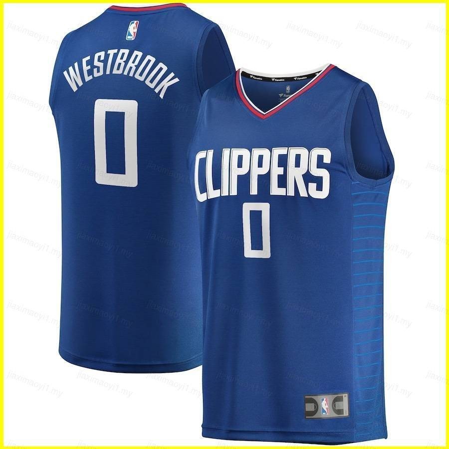 我的 NBA LA Clippers Russell Westbrook 球衣圖標版藍色球迷版兒童成人加大碼