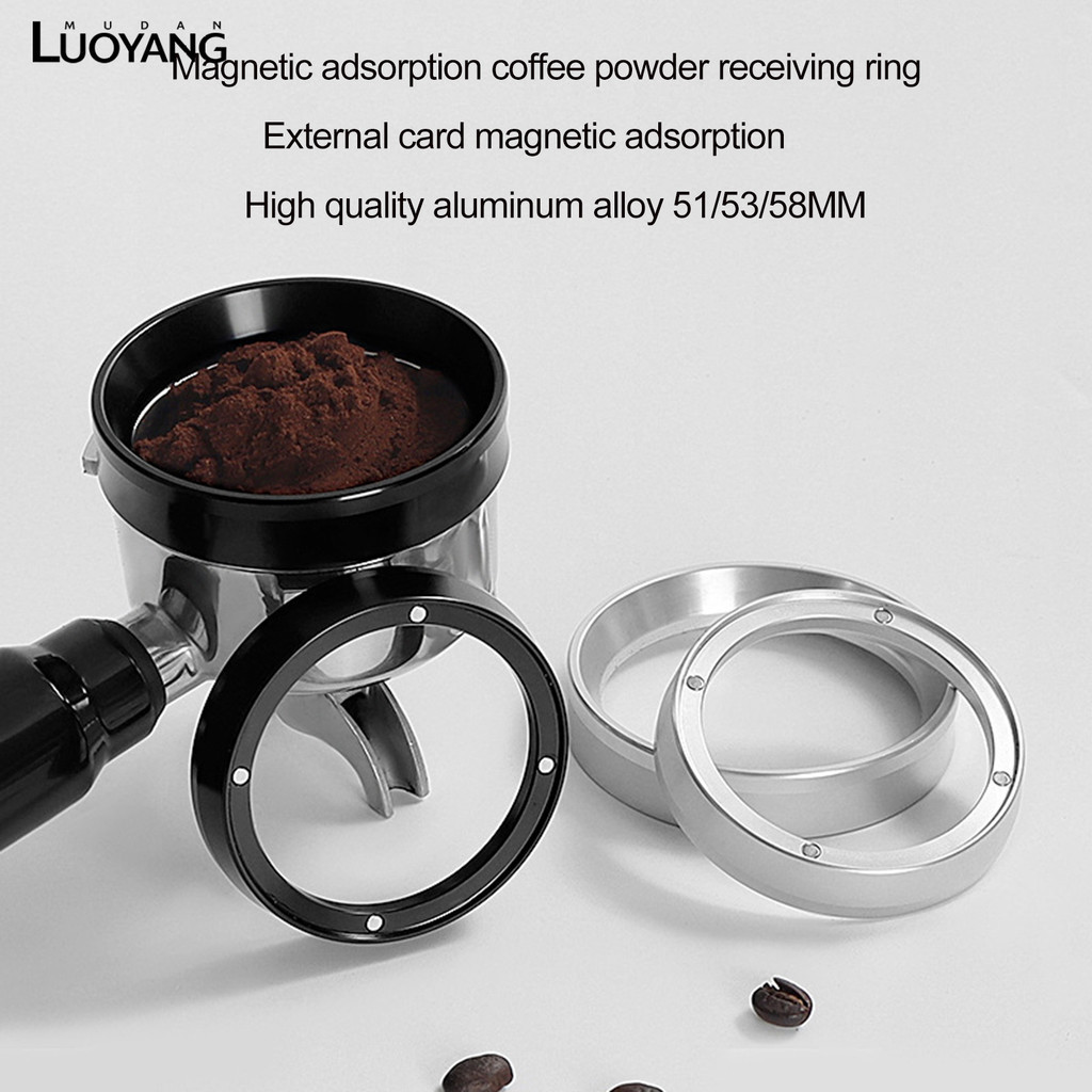 洛陽牡丹 咖啡接粉環帶磁防飛粉圈 意式咖啡機手柄磨豆機接粉器 布粉器定量環