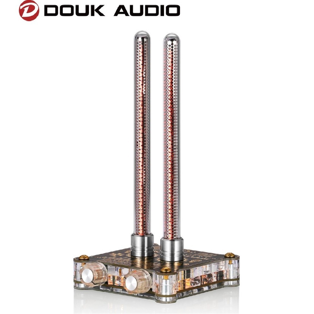 Douk Audio VU9 復古雙精靈管音樂頻譜 MIC 拾音器聲級計音頻分析儀復古燈