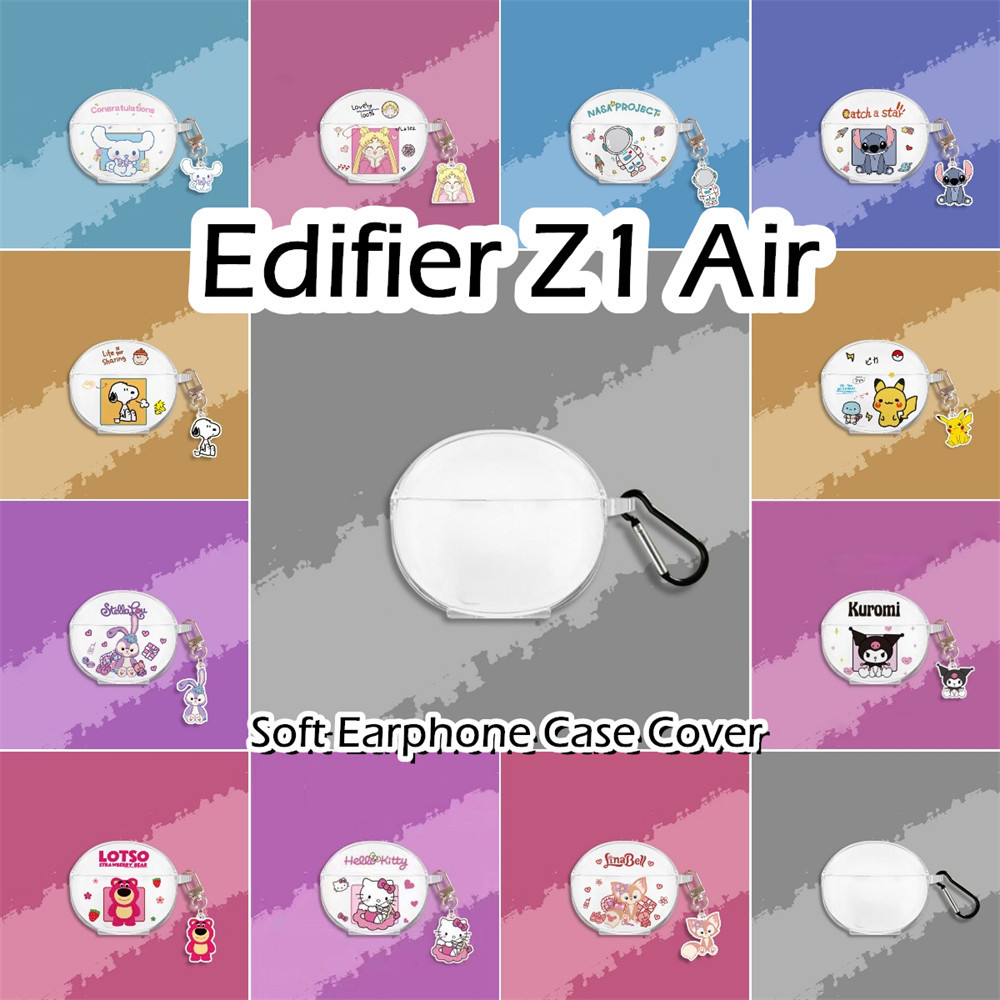 EDIFIER 現貨! 適用於漫步者 Z1 Air Case 簡約透明卡通圖案軟矽膠耳機套外殼保護套