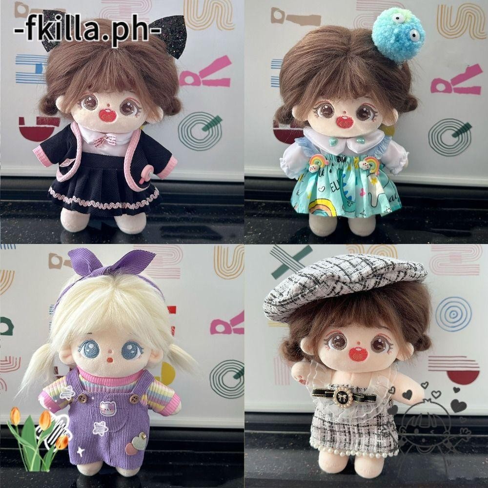 Fkilla1 娃娃可愛衣服,可愛 7 款公主裙,高品質卡通頭帶配件毛絨娃娃衣服 20 厘米棉娃娃/EXO 偶像娃娃