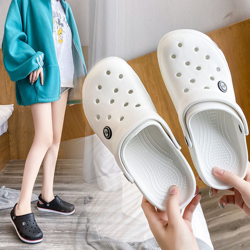 蒙尼克洞洞鞋女夏季外穿韓版學生可愛沙灘鞋涼拖鞋男防滑