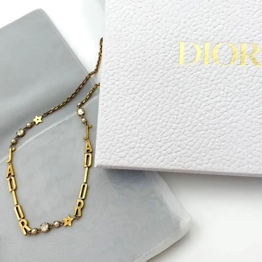 Dior 迪奧 項鍊 頸鏈 金色 珍珠 星星 日本直送 二手