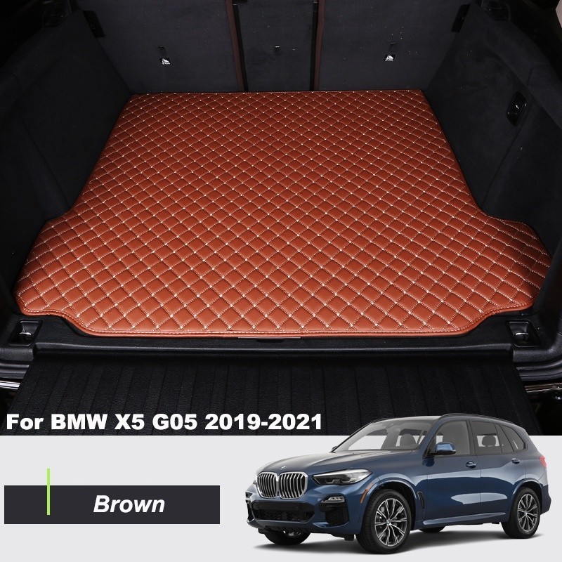 適用於 BMW X5 G05 2019 2020 2021 的行李箱地板皮革襯墊汽車後備箱墊貨物隔間地板地毯