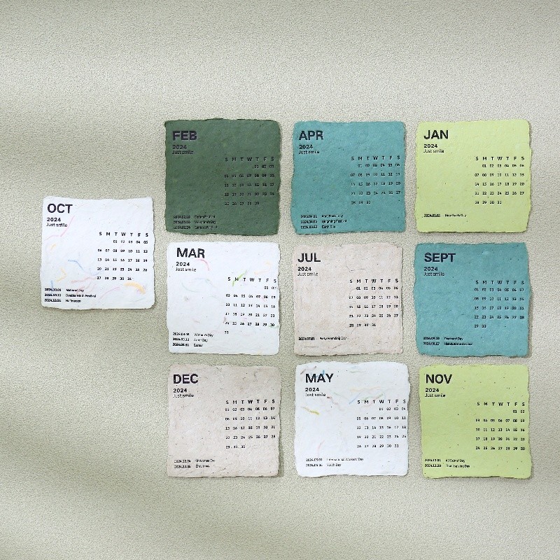 客製化卡片Seed paper環保種子日曆紙手工紙毛邊紙凹凸印小卡片特種藝術紙