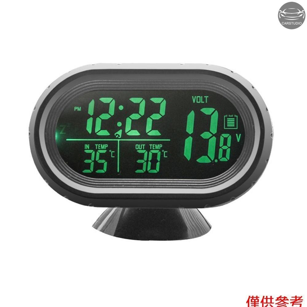 汽車時鐘溫度計電壓表 3 合 1 LCD 數字監視器溫度和浮力計檢測儀表 12V 用於汽車卡車 SUV RV