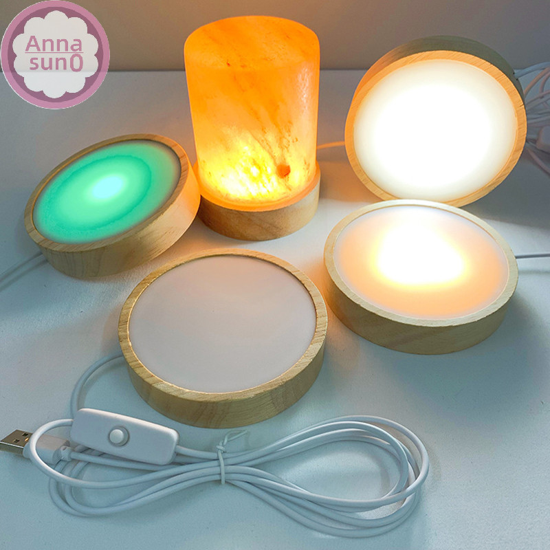 Annasun 圓形 LED 夜燈底座裝飾展示架,用於水晶玻璃球裝飾 HG