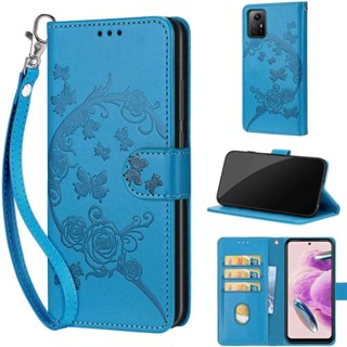 時尚壓紋 手機殼 紅米 Redmi Note 12S 4G 保護殼 掀蓋皮套 掛繩 翻蓋殼 插卡 支架