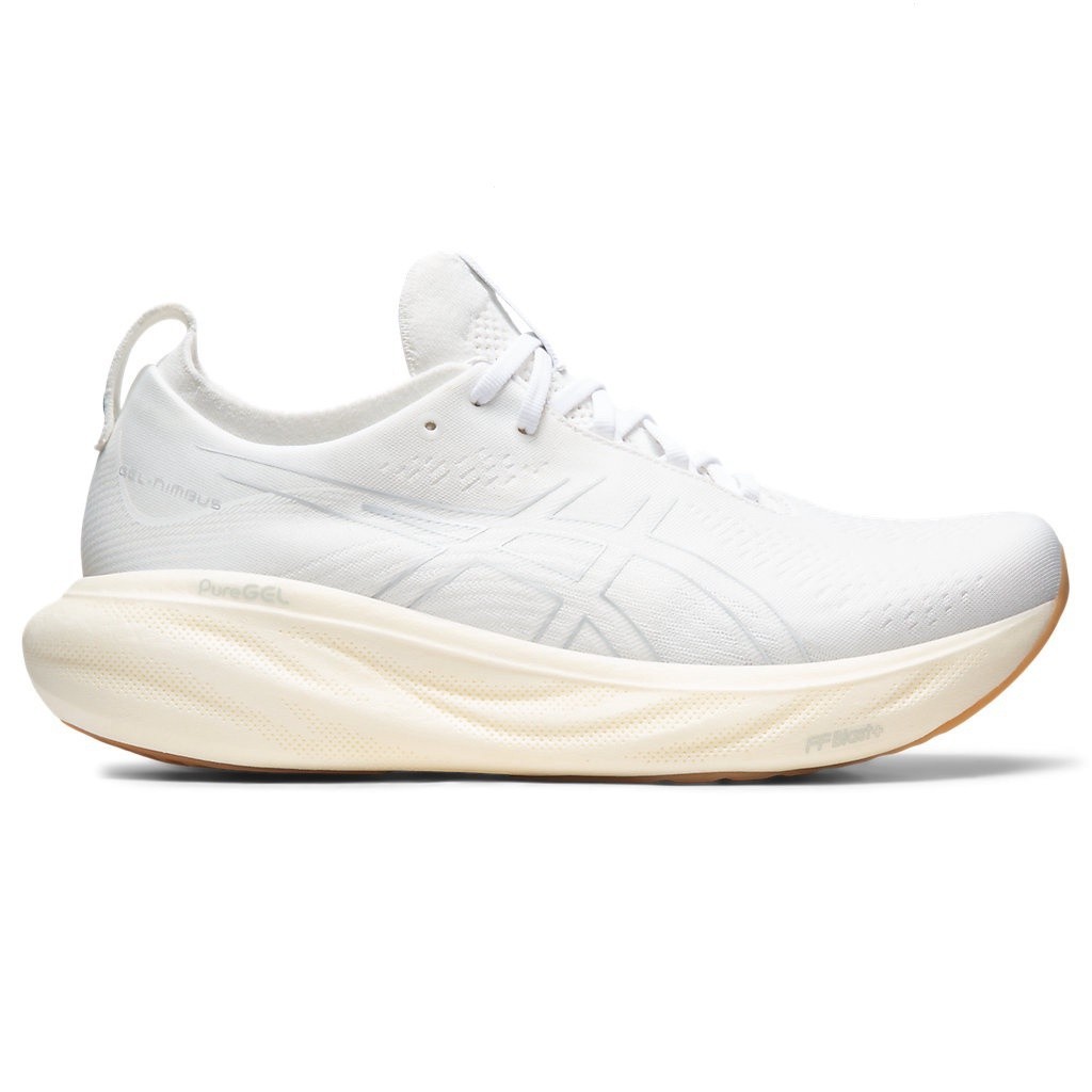 高品質新款賣家 gel-nimbus 25 白色/白色男士跑步鞋
