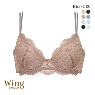 華歌爾Wacoal Wing內衣女小胸聚攏無痕簡約蕾絲透氣薄款文胸Chou(40PB1000BC)(日本直郵)1