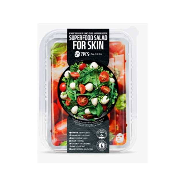韓國FARMSKIN超級食物沙拉盒番茄面膜組潔淨活力肌七片裝