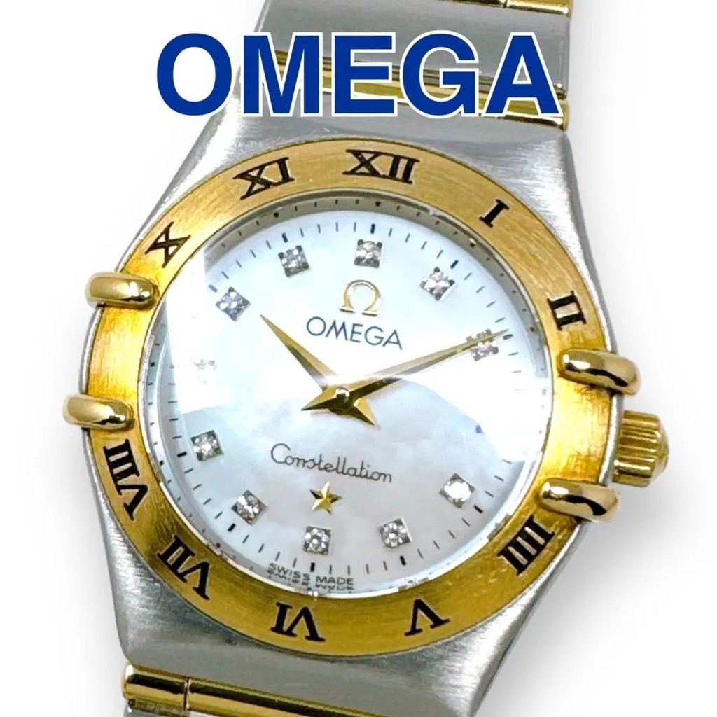 OMEGA 歐米茄 手錶 星座系列 LADY MINI K18 鑽石 貝殼 日本直送 二手