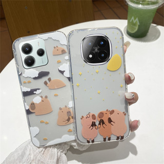 外殼 紅米 Note14 Note 14 Pro+ Plus 5G 手機殼熱銷可愛卡通時尚水豚情侶超薄防摔軟殼 保護殼