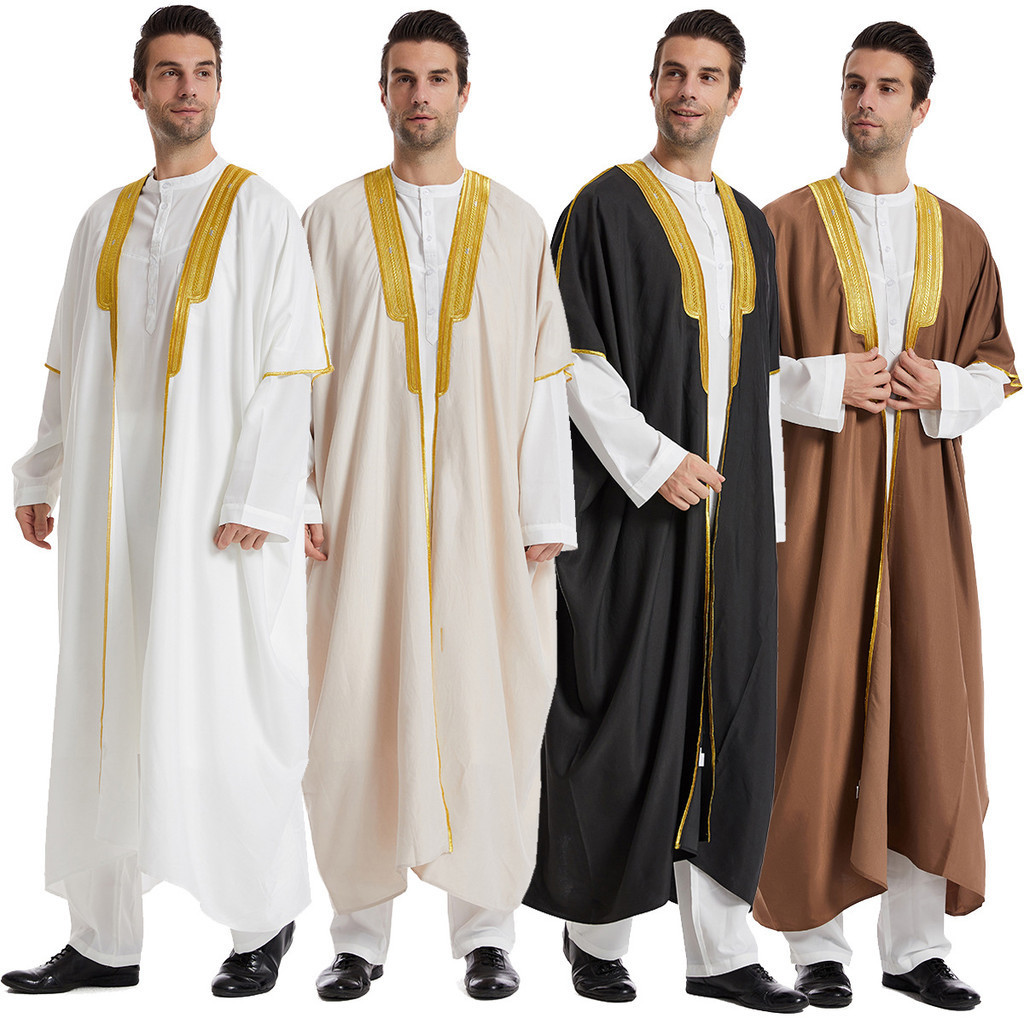 齋月 Kebaya 開放穆斯林長袍伊斯蘭教長袍祈禱服男士長袍