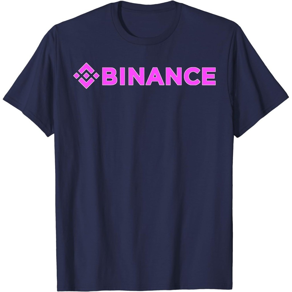 男士棉質 T 恤 Binance BNB Crypto Currency 粉色洋紅色徽標 T 恤 4XL, 5XL, 6