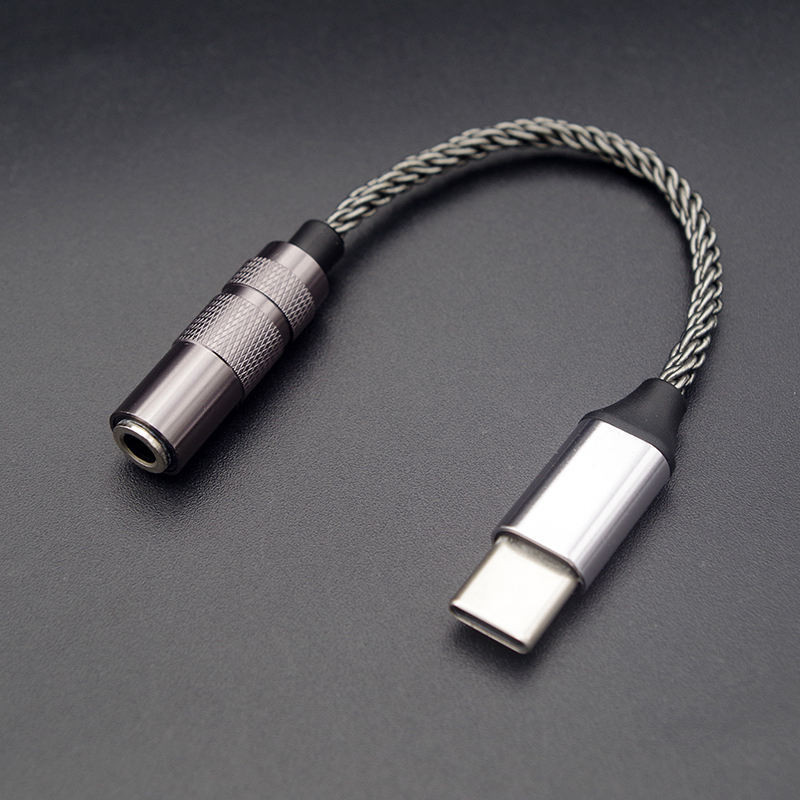 [最低價] 臻聲模擬type-C轉3.5mm音頻轉接線耳機轉接頭安卓小尾巴8股鍍銀線