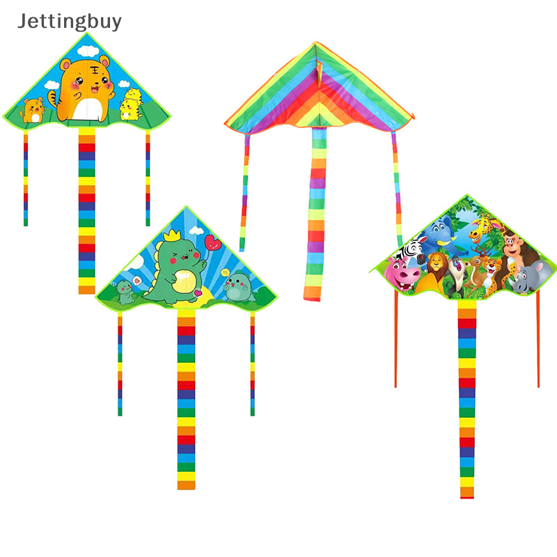 【Jettingbuy】創新實用新款雨風箏放飛玩具彎邊兒童卡通三角風箏兒童戶外玩具新款