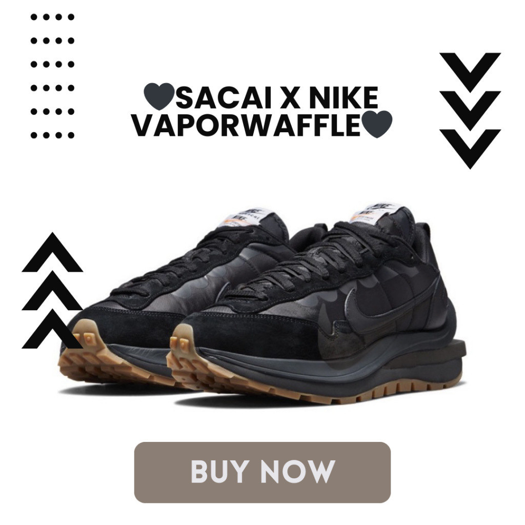 3.8 特價 Sacai x Nike VaporWaffle_低筒 運動休閒鞋 男女同款 黑棕