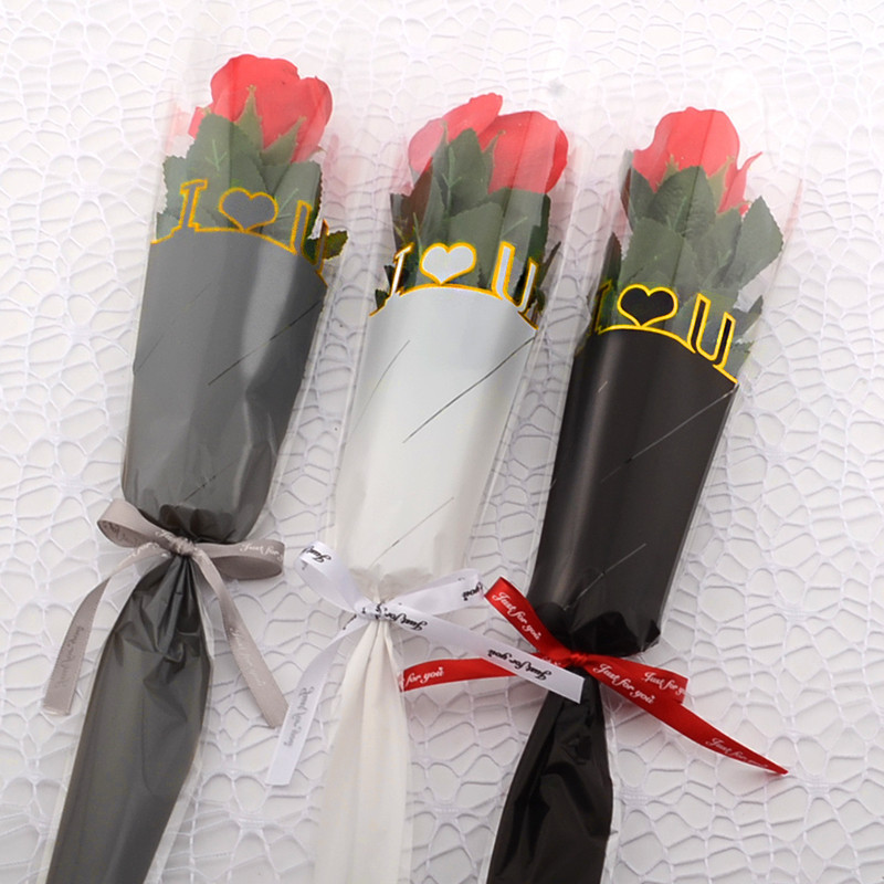 【現貨】【鮮花包裝】玫瑰花 包裝袋 透明 單支袋 一朵花束袋子 單枝 鮮花 包裝紙 康乃馨 單隻袋