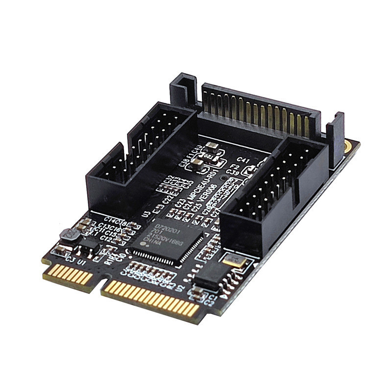 MINI PCI-E轉雙口19PIN前置19針5Gbps擴展卡4口轉接卡D720201