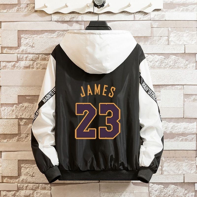NBA湖人隊23號詹姆斯外套春秋新款學生風衣韓版潮流男裝運動夾克