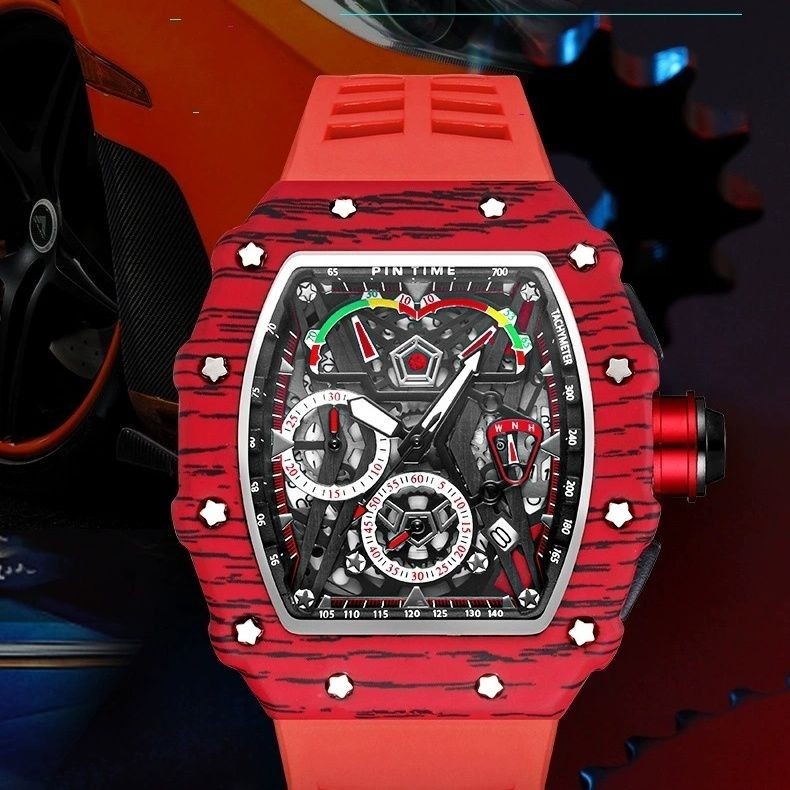 [現貨]理查德機械錶男士手錶大品牌男學生ins米勒紅魔黑科技鏤空機械錶