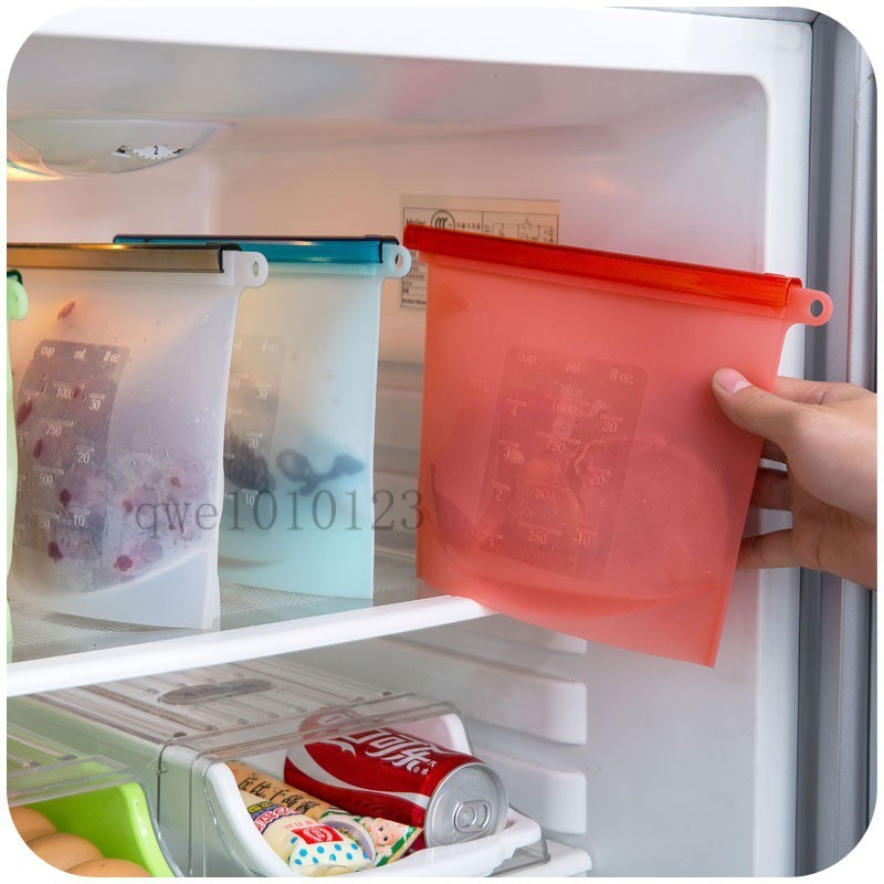 1000ml食品級矽膠真空保鮮袋 密封袋 高湯冷凍保鲜袋 加熱食品加厚收納袋 微波炉 冰箱保鲜袋✔️