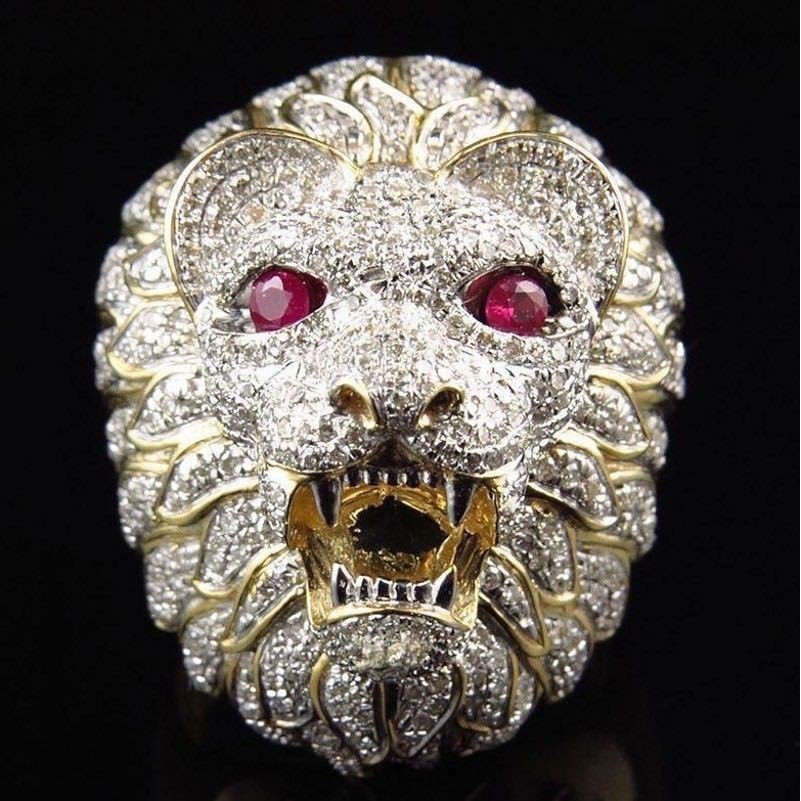 【戒指】霸氣男士戒指創意款獅子頭造型飾品戒子女生指環戒指飾品