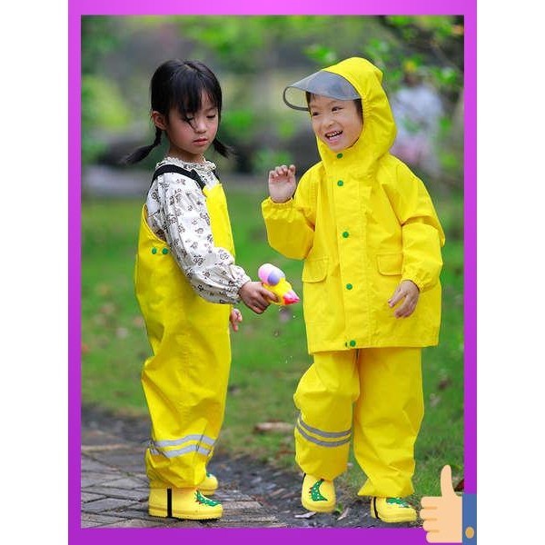 兩件式雨衣 輕便雨衣 雨衣兩件式 機車雨衣 兒童雨衣揹帶雨褲連身安吉遊戲服兩用款防水全身男女童幼兒園套裝