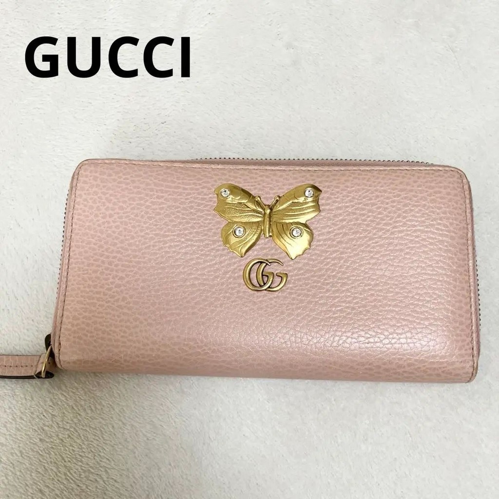 GUCCI 古馳 錢包 長夾 GG Marmont系列 蝴蝶 女用 mercari 日本直送 二手