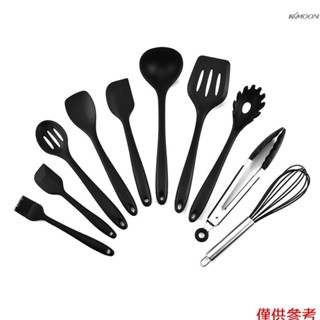 矽膠廚房用具套裝 10 件耐熱不粘勺鏟子勺子烹飪工具餐具